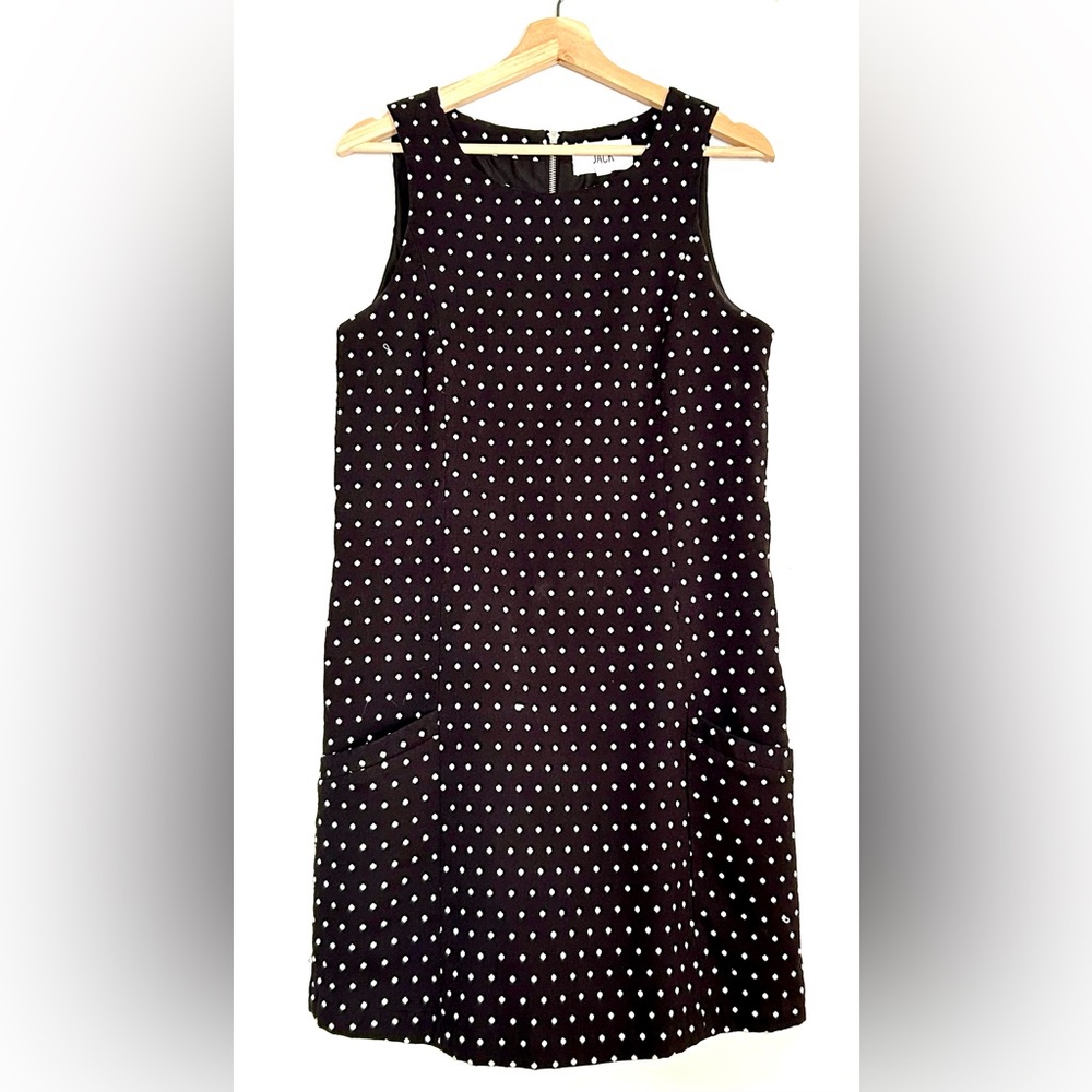 JACK embroidered polka dot career dress with pockets B&W